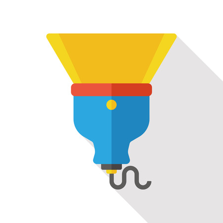 flashlight flat iconのイラスト素材