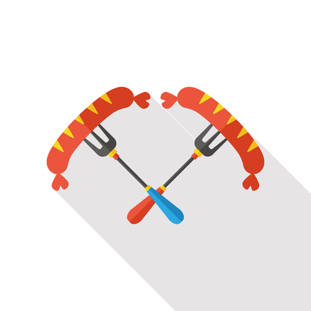 hot dog sausage flat iconのイラスト素材