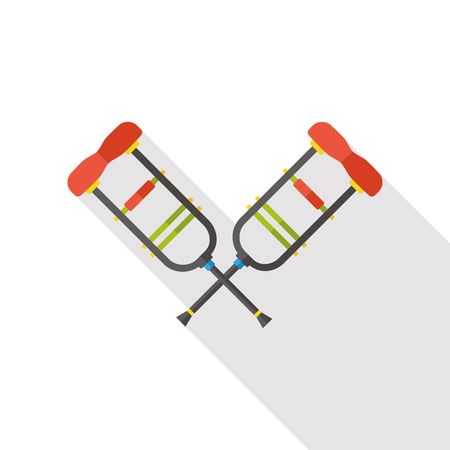 Crutch equipment flat iconのイラスト素材