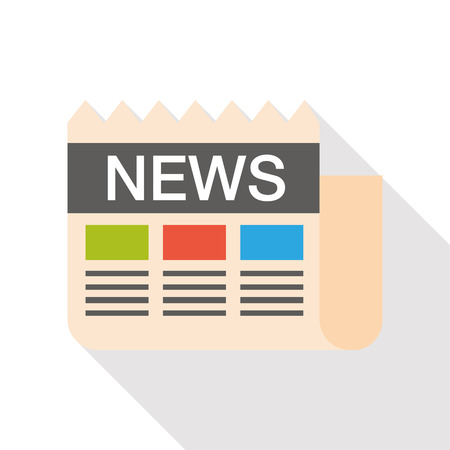 newspaper information flat iconのイラスト素材