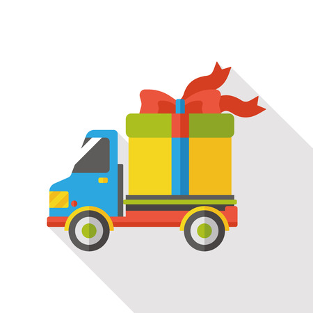 cargo truck shopping flat iconのイラスト素材