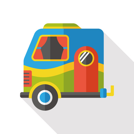 camp van flat iconのイラスト素材