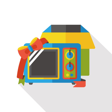 microwave flat iconのイラスト素材