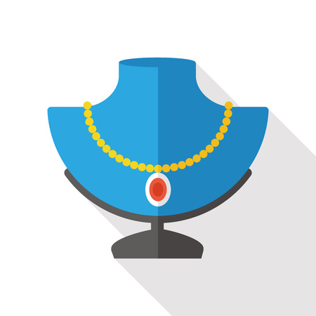 diamond necklace flat iconのイラスト素材