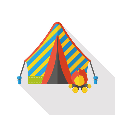 camp tent flat iconのイラスト素材