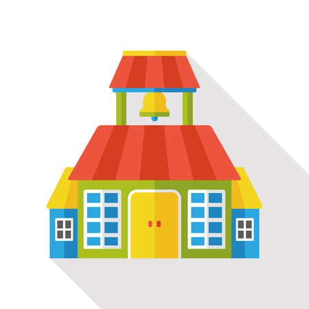 school building flat iconのイラスト素材