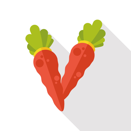 rabbit carrot flat iconのイラスト素材