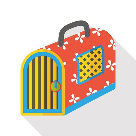 pet dog travel cage flat iconのイラスト素材