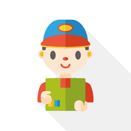 Freight staff flat iconのイラスト素材