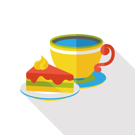 coffee and cake flat iconのイラスト素材
