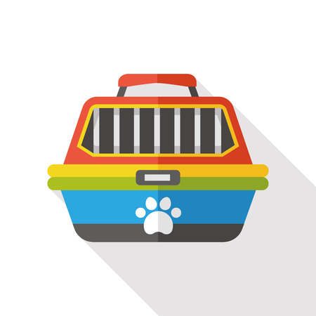 pet dog travel cage flat iconのイラスト素材