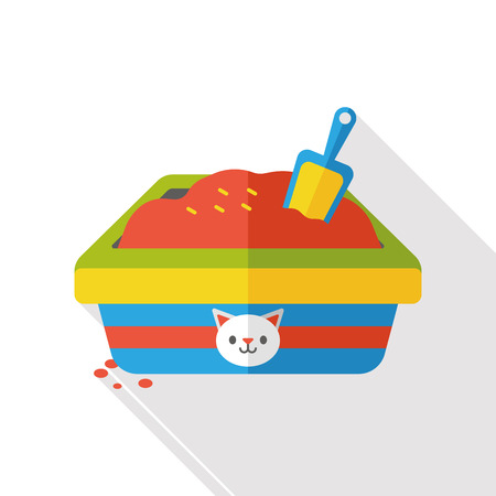 cat litter box flat iconのイラスト素材