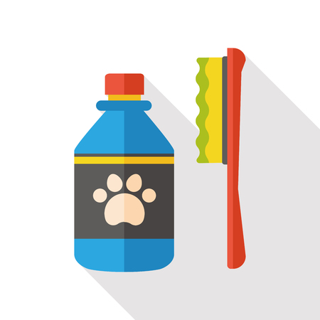 pet brush and cleaning tool flat iconのイラスト素材