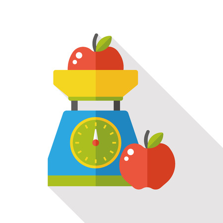 Weighing machine flat iconのイラスト素材