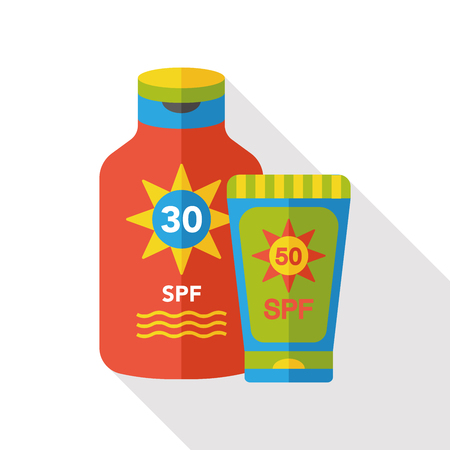 summer sunscreen flat iconのイラスト素材