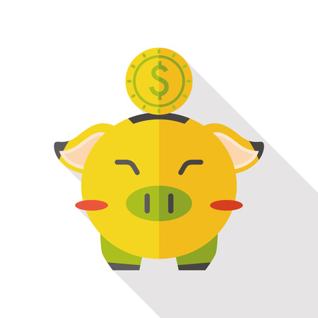 piggy bank flat iconのイラスト素材