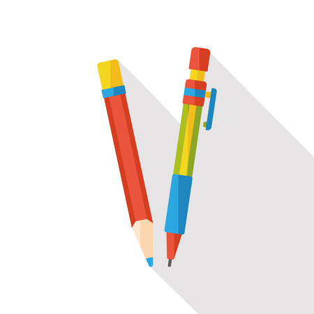 pencil stationery flat iconのイラスト素材