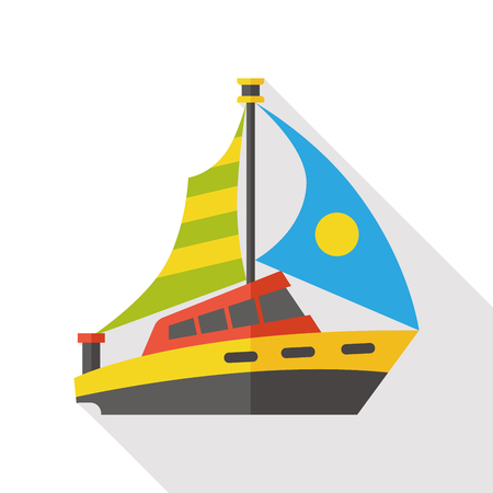 sail boat flat iconのイラスト素材