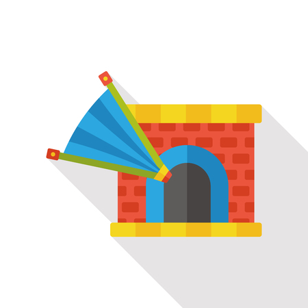 Fireplace chimney heat flat iconのイラスト素材