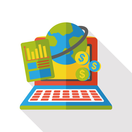 money computer flat iconのイラスト素材