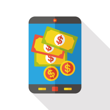 money cellphone flat iconのイラスト素材
