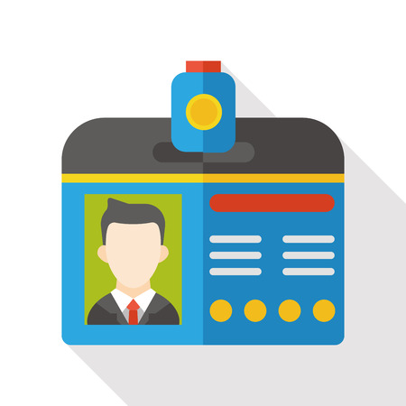 Identification card flat iconのイラスト素材
