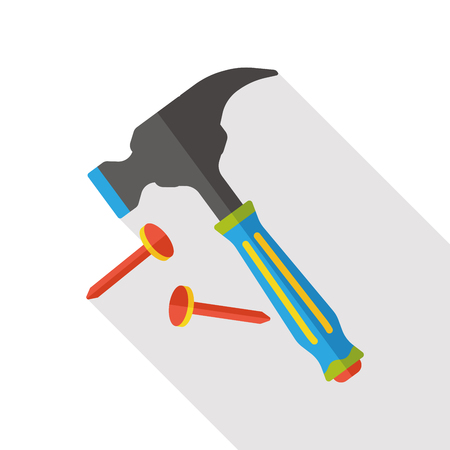 hammer and screw tool flat iconのイラスト素材