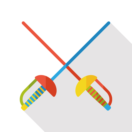 sport fencing flat iconのイラスト素材