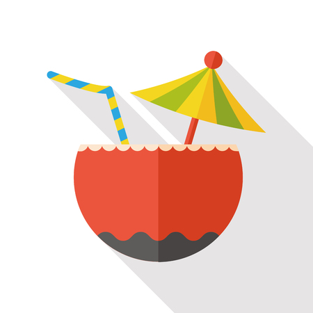 coconut drink flat iconのイラスト素材