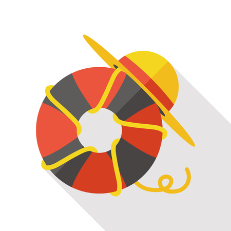 Swimming lifebuoy flat iconのイラスト素材
