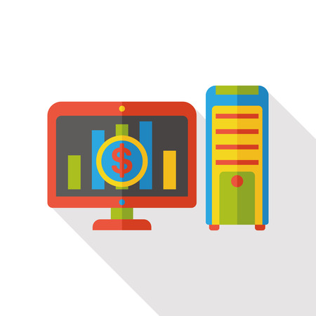 computer screen flat iconのイラスト素材