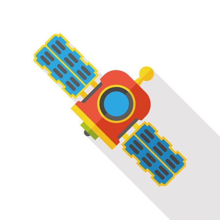 Space Satellite flat iconのイラスト素材