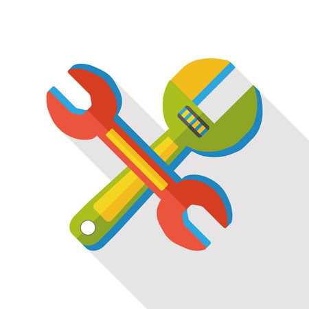 equipment wrench tool flat iconのイラスト素材