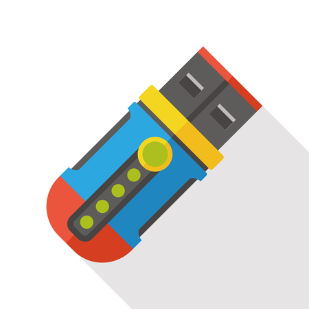 computer usb flat iconのイラスト素材