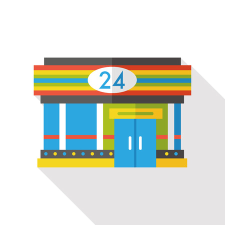 convenient store flat iconのイラスト素材