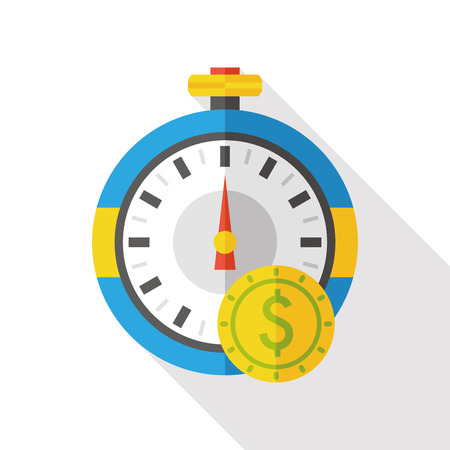 money stopwatch flat iconのイラスト素材