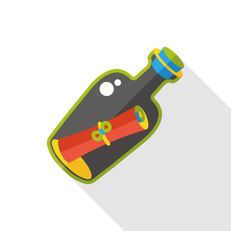Message in a Bottle flat iconのイラスト素材