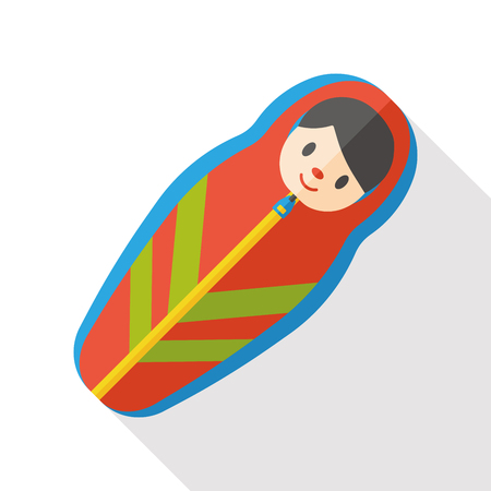 sleeping bag flat iconのイラスト素材