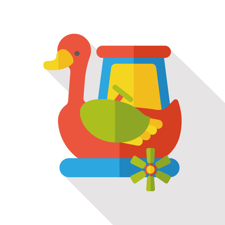 amusement park swan boats flat iconのイラスト素材