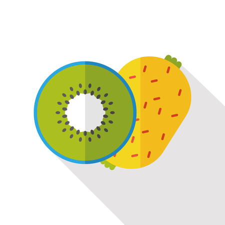 kiwi fruits flat iconのイラスト素材