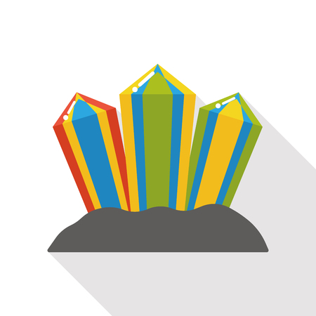 crystal jewel flat iconのイラスト素材