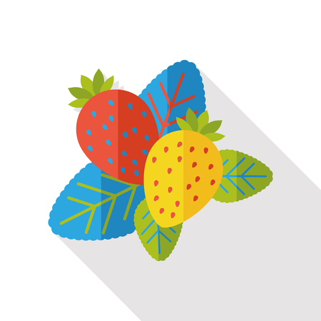 strawberry fruits flat iconのイラスト素材