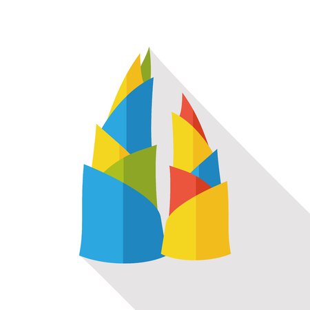 vegetable Bamboo shoots flat iconのイラスト素材
