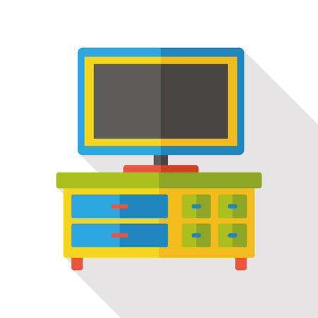 TV electricity flat iconのイラスト素材