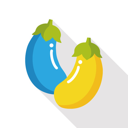 vegetable eggplant flat iconのイラスト素材