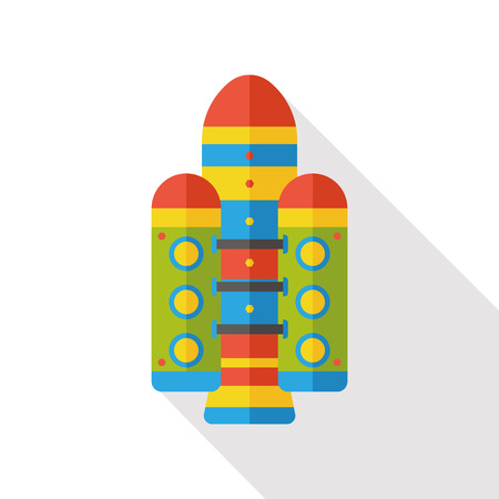 Spaceship rocket flat iconのイラスト素材