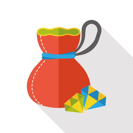 crystal diamond flat iconのイラスト素材