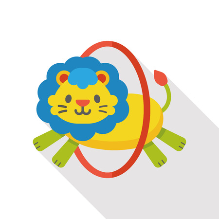 circus lion flat iconのイラスト素材