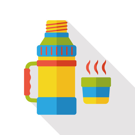 hot water bottle flat iconのイラスト素材