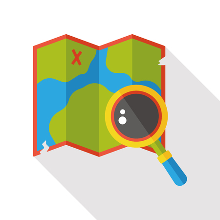 GPS map flat iconのイラスト素材